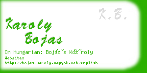 karoly bojas business card